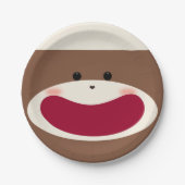 Sock Monkey Smile(jongen) Papieren Bordje (Voorkant)