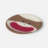 Sock Monkey Smile(jongen) Papieren Bordje (Gekanteld)
