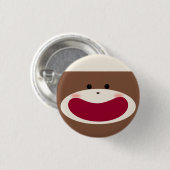 Sock Monkey Smile(jongen) Ronde Button 3,2 Cm (Voorkant /achterkant)