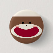 Sock Monkey Smile(jongen) Ronde Button 3,2 Cm (Voorkant)