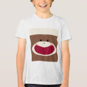 Sock Monkey Smile(jongen) Tri-Blend Shirt (Voorkant)