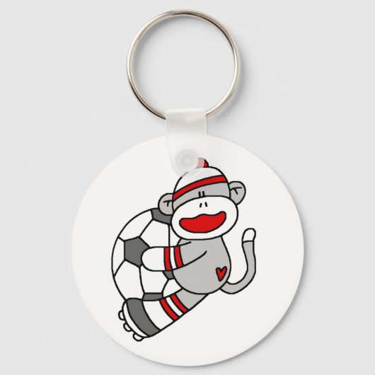 Sock Monkey Soccer Sleutelhanger (Voorkant)