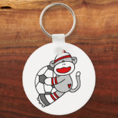 Sock Monkey Soccer Sleutelhanger (Voorkant)