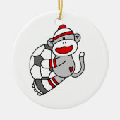Sock Monkey Soccer T shirten en cadeaus Keramisch Ornament (Voorkant)