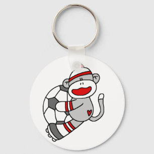 Sock Monkey Soccer T shirten en cadeaus Sleutelhanger