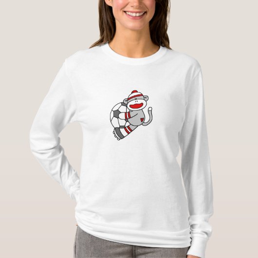 Sock Monkey Soccer T shirten en cadeaus T-shirt (Voorkant)