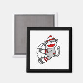Sock Monkey Soccer Tshirts en Gifts Magneet (Voorkant / Achterkant)