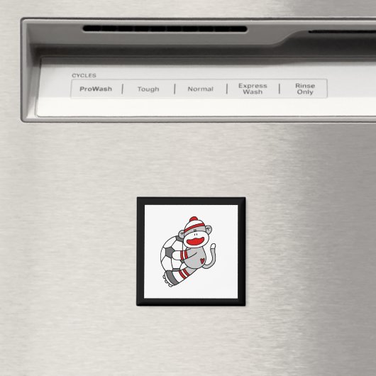 Sock Monkey Soccer Tshirts en Gifts Magneet (Insitu (Vaatwasser))