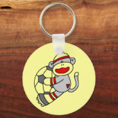 Sock Monkey Soccer Tshirts en Gifts Sleutelhanger (Voorkant)