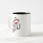 Sock Monkey Soccer Tweekleurige Koffiemok (Voorkant links)