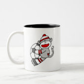 Sock Monkey Soccer Tweekleurige Koffiemok (Links)