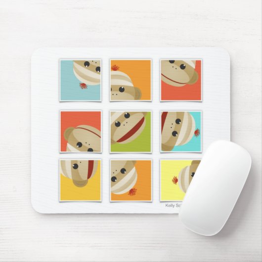 Sock Monkey Socks Blocks Mousepad Kelly Schwark Muismat (Met muis)