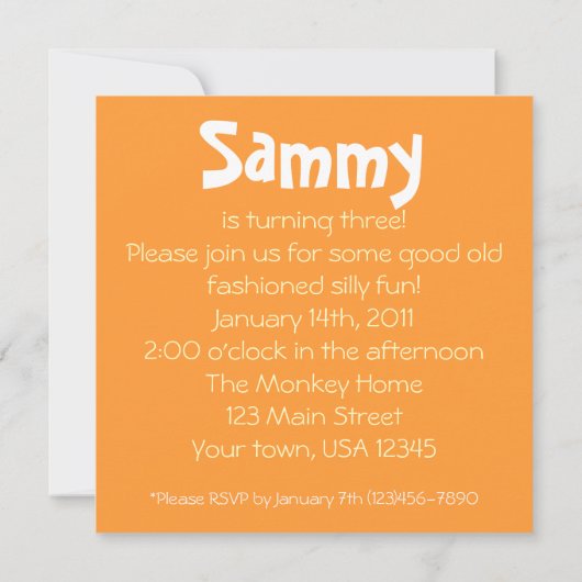 Sock Monkey Socks Blocks Square Invitation Kaart (Achterkant)