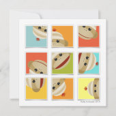 Sock Monkey Socks Blocks Square Invitation Kaart (Voorkant)
