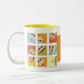 Sock Monkey Socks Blocks van Kelly Schwark Tweekleurige Koffiemok (Links)