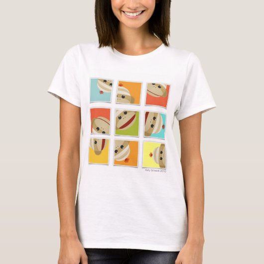 Sock Monkey Socks blokkeert Shirt Kelly Schwark (Voorkant)
