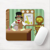 Sock Monkey Steampunk Scientist Muismat (Met muis)