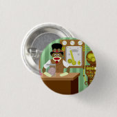 Sock Monkey Steampunk Scientist Ronde Button 3,2 Cm (Voorkant /achterkant)