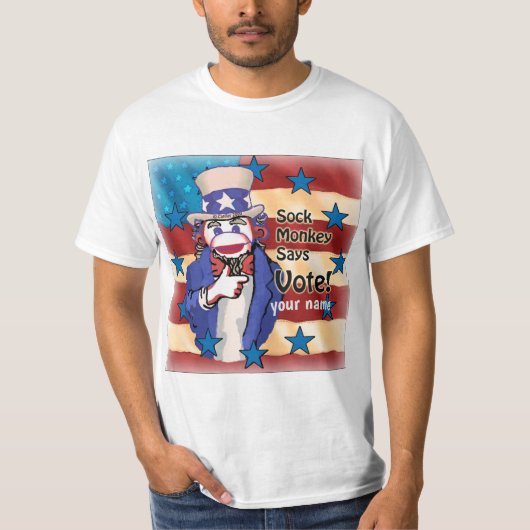 Sock Monkey Stemming T-shirt (Voorkant)