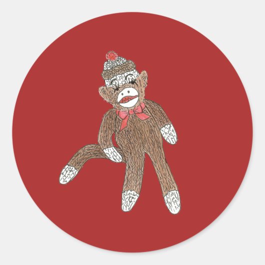Sock Monkey Sticker (Voorkant)