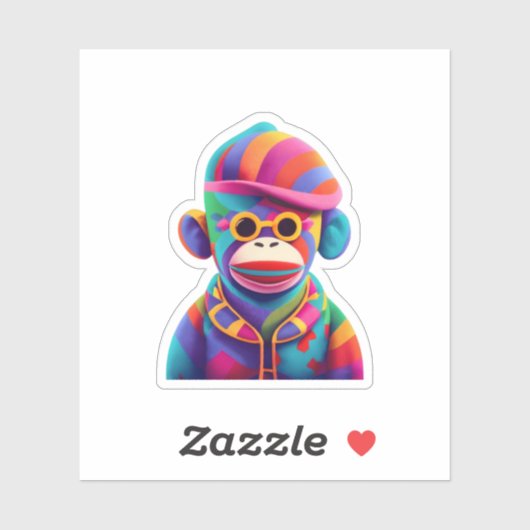 Sock Monkey Sticker (Vel)