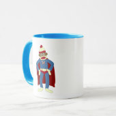 Sock Monkey Superheld Mok (Voorkant links)