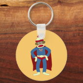 Sock Monkey Superheld Sleutelhanger (Voorkant)