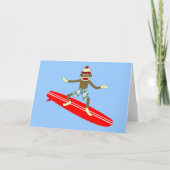 Sock Monkey Surfer Kaart (Voorkant)