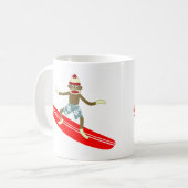 Sock Monkey Surfer Koffiemok (Voorkant links)