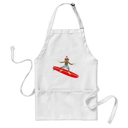 Sock Monkey Surfer Standaard Schort (Voorkant)