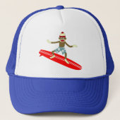 Sock Monkey Surfer Trucker Pet (Voorkant)
