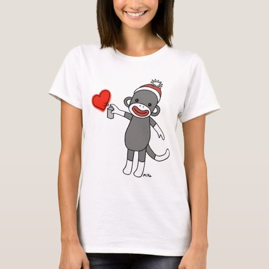 Sock Monkey T-shirt Cute Sock Monkey Graphic t-shi (Voorkant)