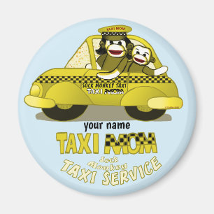 Sock Monkey Taxi mama Magneet