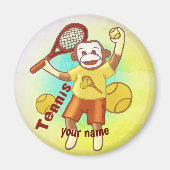 Sock Monkey Tennis magneet (Voorkant)