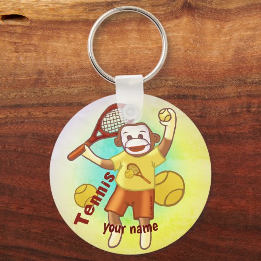 Sock Monkey Tennis sleutelhanger (Voorkant)