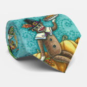 SOCK MONKEY THANKSGIVING EN PUMPKIN PIE STROPDAS (Opgerold)