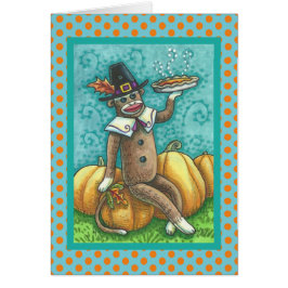 SOCK MONKEY THANKSGIVING WENSKAART Blank