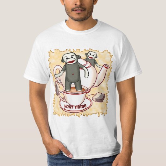 Sock Monkey Theepot T-Shirt (Voorkant)