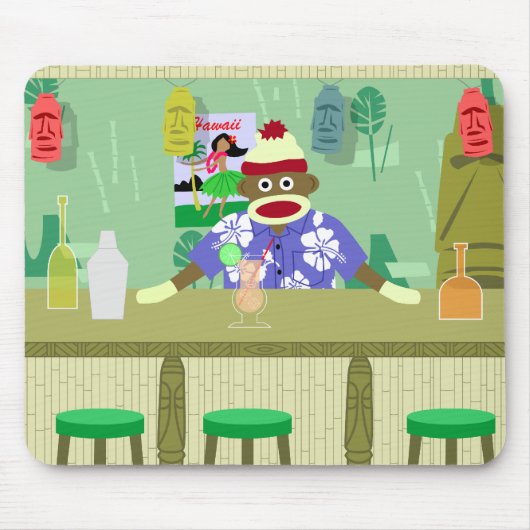 Sock Monkey Tiki Bar Muismat (Voorkant)
