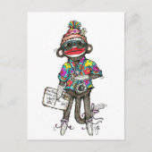 Sock Monkey Tourist Briefkaart (Voorkant)