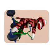 Sock Monkey Tricycle Magneet (Horizontaal)