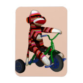 Sock Monkey Tricycle Magneet (Verticaal)