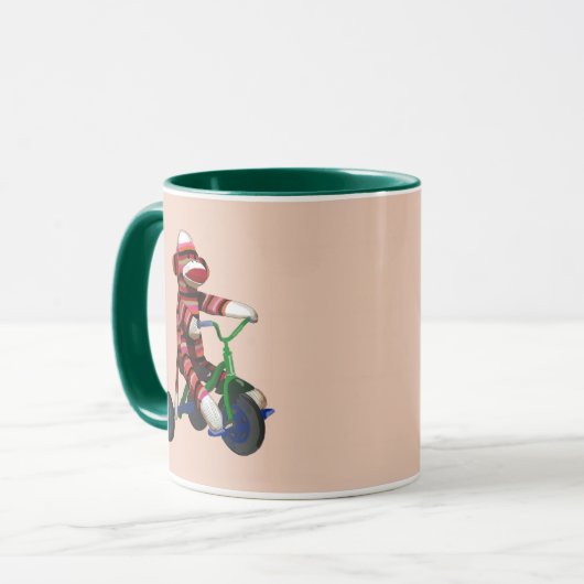 Sock Monkey Tricycle Mok (Voorkant links)