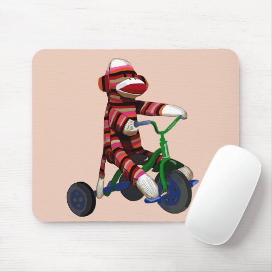 Sock Monkey Tricycle Muismat (Met muis)