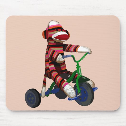 Sock Monkey Tricycle Muismat (Voorkant)