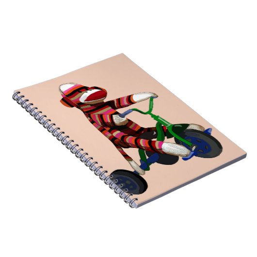 Sock Monkey Tricycle Notitieboek (Rechterzijde)