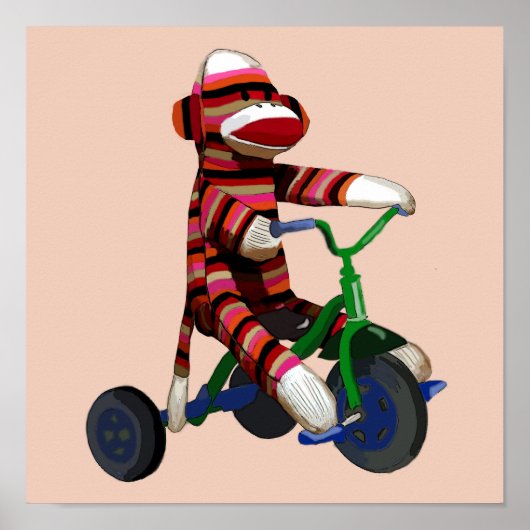 Sock Monkey Tricycle Poster (Voorkant)