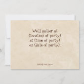 Sock Monkey, Uitnodiging voor verjaardagsfeestje (Achterkant)