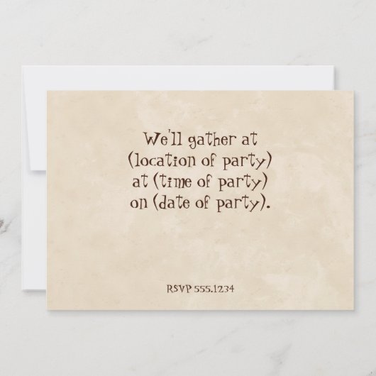 Sock Monkey, Uitnodiging voor verjaardagsfeestje (Achterkant)