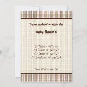 Sock Monkey, Uitnodiging voor verjaardagsfeestje (Achterkant)